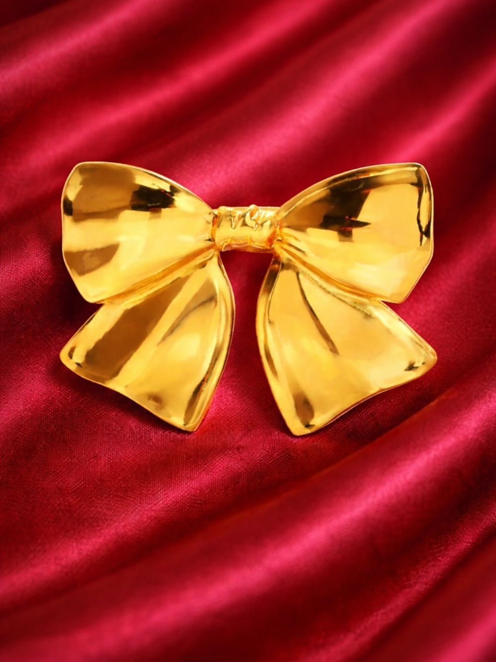 Chic Gold Bow Brooch – Classic Ribbon Style Pin